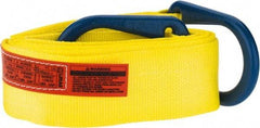 Lift-All - 16' Long x 4" Wide, 6,400 Lb Vertical Capacity, 1 Ply, Polyester Web Sling - 5,000 Lb Choker Capacity, Yellow - USA Tool & Supply