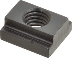 Gibraltar - 7/16-14 Tapped Through T Slot Nut - 1/2" Slot Width, 3/4 x 7/32" Base Width x Height, 7/8 x 3/8" OAL x Height - USA Tool & Supply