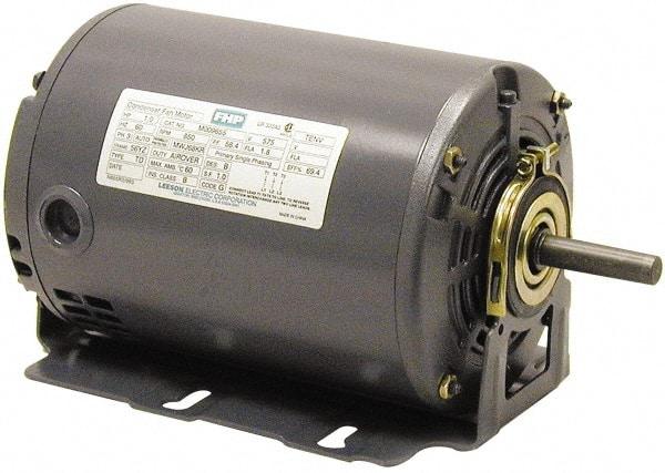 Leeson - 1/2 Max hp, 1,725 Max RPM, Electric AC DC Motor - 115 V Input, Single Phase, 48YZ Frame, Yoke Mount, ODP Enclosure - USA Tool & Supply