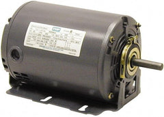 Leeson - 1/4 Max hp, 1,725 Max RPM, Electric AC DC Motor - 115 V Input, Single Phase, 48YZ Frame, Yoke Mount, ODP Enclosure - USA Tool & Supply