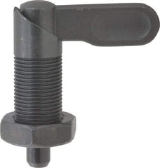Gibraltar - M20x1.5, 35mm Thread Length, Straight Cam Action Indexing Plunger - 20mm Body Diam, 35mm Body Length, 50mm Handle Length, 12mm Plunger Projection - USA Tool & Supply