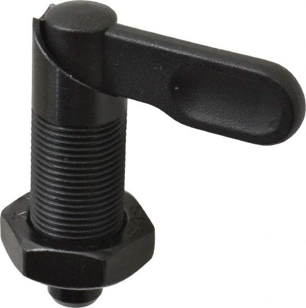 Gibraltar - M20x1.5, 35mm Thread Length, Straight Cam Action Indexing Plunger - 20mm Body Diam, 35mm Body Length, 50mm Handle Length, 12mm Plunger Projection - USA Tool & Supply