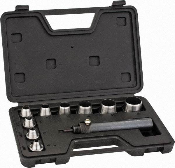 General - 10 Piece, 1/4 to 1", Hollow Punch Set - Comes in Plastic Case - USA Tool & Supply