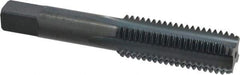 Kennametal - 3/4-10 UNC 4 Flute Oxide Finish High Speed Steel Straight Flute Standard Hand Tap - Bottoming, Right Hand Thread, 4-1/4" OAL, 2" Thread Length, H3 Limit, Oversize - Exact Industrial Supply