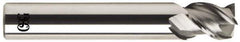 OSG - 3/8", 3 Flute, Single End, Solid Carbide, 0.06" Corner Radius End Mill - 2-1/2" OAL, 45° Helix, Right Hand Flute, 1/2" LOC, Right Hand Cut - USA Tool & Supply