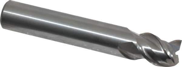 OSG - 1/2", 5/8" LOC, 1/2" Shank Diam, 3" OAL, 3 Flute, Solid Carbide Square End Mill - Single End, Uncoated, Spiral Flute, 45° Helix, Centercutting, Right Hand Cut, Right Hand Flute, Series 2041 - USA Tool & Supply