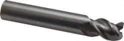 OSG - 1/2", 3 Flute, Single End, Solid Carbide, 0.06" Corner Radius End Mill - 3" OAL, 45° Helix, Right Hand Flute, 5/8" LOC, Right Hand Cut - USA Tool & Supply