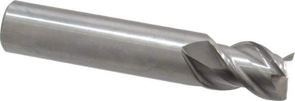OSG - 3/4", 1" LOC, 3/4" Shank Diam, 4" OAL, 3 Flute, Solid Carbide Square End Mill - Single End, Uncoated, Spiral Flute, 45° Helix, Centercutting, Right Hand Cut, Right Hand Flute, Series 2041 - USA Tool & Supply