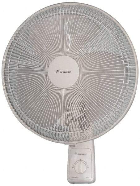 Comfort Zone - 16" Blade, 1/20 hp, 2,300 Max CFM, Single Phase Oscillating Wall Mounting Fan - 0.47 Amps, 120 Volts, 3 Speed - USA Tool & Supply