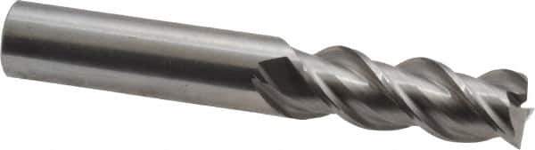 OSG - 3/8", 1" LOC, 3/8" Shank Diam, 2-1/2" OAL, 3 Flute, Solid Carbide Square End Mill - Single End, Uncoated, Spiral Flute, 45° Helix, Centercutting, Right Hand Cut, Right Hand Flute, Series 2042 - USA Tool & Supply