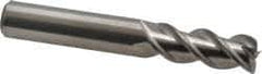 OSG - 3/8", 3 Flute, Single End, Solid Carbide, 0.03" Corner Radius End Mill - 2-1/2" OAL, 45° Helix, Right Hand Flute, 1" LOC, Right Hand Cut - USA Tool & Supply
