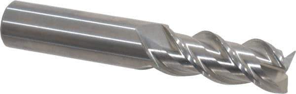 OSG - 1/2", 3 Flute, Single End, Solid Carbide, 0.02" Corner Radius End Mill - 3" OAL, 45° Helix, Right Hand Flute, 1-1/4" LOC, Right Hand Cut - USA Tool & Supply