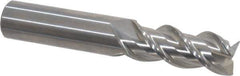 OSG - 1/2", 3 Flute, Single End, Solid Carbide, 0.02" Corner Radius End Mill - 3" OAL, 45° Helix, Right Hand Flute, 1-1/4" LOC, Right Hand Cut - USA Tool & Supply