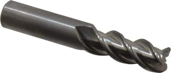 OSG - 1/2", 3 Flute, Single End, Solid Carbide, 0.06" Corner Radius End Mill - 3" OAL, 45° Helix, Right Hand Flute, 1-1/4" LOC, Right Hand Cut - USA Tool & Supply