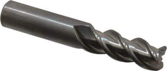 OSG - 1/2", 3 Flute, Single End, Solid Carbide, 0.06" Corner Radius End Mill - 3" OAL, 45° Helix, Right Hand Flute, 1-1/4" LOC, Right Hand Cut - USA Tool & Supply