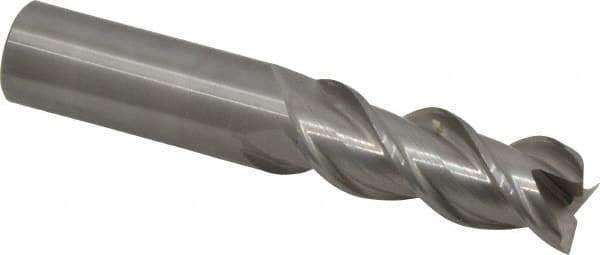 OSG - 5/8", 1-5/8" LOC, 5/8" Shank Diam, 3-1/2" OAL, 3 Flute, Solid Carbide Square End Mill - Single End, Uncoated, Spiral Flute, 45° Helix, Centercutting, Right Hand Cut, Right Hand Flute, Series 2042 - USA Tool & Supply