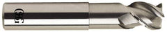 OSG - 1", 3 Flute, Single End, Solid Carbide, 0.12" Corner Radius End Mill - 5" OAL, 45° Helix, Right Hand Flute, 1" LOC, Right Hand Cut, 2-5/8" Extended Reach - USA Tool & Supply
