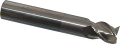 OSG - 1/2", 1/2" LOC, 1/2" Shank Diam, 3" OAL, 3 Flute, Solid Carbide Square End Mill - Single End, Uncoated, Spiral Flute, 45° Helix, Right Hand Cut, Right Hand Flute, Series 2043 - USA Tool & Supply