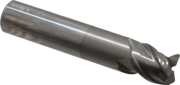 OSG - 3/4", 3 Flute, Single End, Solid Carbide, 0.06" Corner Radius End Mill - 4" OAL, 45° Helix, Right Hand Flute, 3/4" LOC, Right Hand Cut, 2" Extended Reach - USA Tool & Supply
