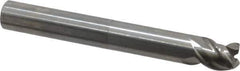 OSG - 1/2", 3 Flute, Single End, Solid Carbide, 0.02" Corner Radius End Mill - 4" OAL, 45° Helix, Right Hand Flute, 1/2" LOC, Right Hand Cut, 2-1/8" Extended Reach - USA Tool & Supply