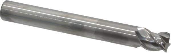 OSG - 3/4", 3/4" LOC, 3/4" Shank Diam, 6" OAL, 3 Flute, Solid Carbide Square End Mill - Single End, Uncoated, Spiral Flute, 45° Helix, Right Hand Cut, Right Hand Flute, Series 2048 - USA Tool & Supply