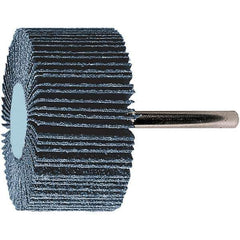 PFERD - 3" Diam x 1" Face Width, Aluminum Oxide Coated Mounted Flap Wheel - 1/4" Shank Mount, 120 Grit, 20,000 Max RPM - USA Tool & Supply