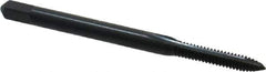 Kennametal - #4-40 UNC, 2 Flute, Oxide Finish, High Speed Steel Spiral Point Tap - Plug Chamfer, Right Hand Thread, 1.88" OAL, 9/16" Thread Length, 0.141" Shank Diam, 2B/3B Class of Fit - Exact Industrial Supply