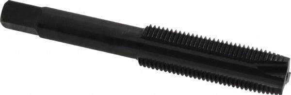 Kennametal - 1/2-20 UNF, 3 Flute, Oxide Finish, High Speed Steel Spiral Point Tap - Plug Chamfer, Right Hand Thread, 3.38" OAL, 1.656" Thread Length, 0.367" Shank Diam, 3B Class of Fit - Exact Industrial Supply