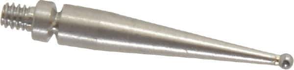 Mitutoyo - 1mm Ball Diam, Steel, Ball Test Indicator Contact Point - 0.74" Contact Point Length, Use with Mitutoyo 513 Series Dial Test Indicators - USA Tool & Supply