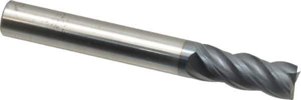 SGS - 5/16", 13/16" LOC, 5/16" Shank Diam, 2-1/2" OAL, 4 Flute, Solid Carbide Square End Mill - Single End, AlTiN Finish, Spiral Flute, Variable° Helix, Right Hand Cut, Right Hand Flute, Series Z1 - USA Tool & Supply