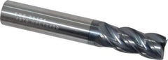 SGS - 7/16", 1" LOC, 7/16" Shank Diam, 2-3/4" OAL, 4 Flute, Solid Carbide Square End Mill - Single End, AlTiN Finish, Spiral Flute, Variable° Helix, Right Hand Cut, Right Hand Flute, Series Z1 - USA Tool & Supply