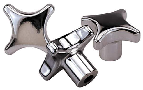 KIPP - 2.48" Head Diam, 4 Point Lobed Knob - 1/2" Hole, Stainless Steel - USA Tool & Supply