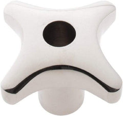 KIPP - 2.48" Head Diam, 4 Point Lobed Knob - 1/2" Hole, Stainless Steel - USA Tool & Supply