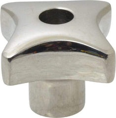 KIPP - 1-1/4" Head Diam, 4 Point Lobed Knob - 1/4-20 Hole, Stainless Steel - USA Tool & Supply
