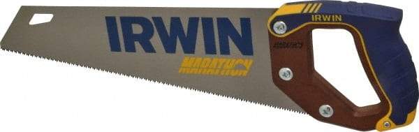 Irwin - 15" High Carbon Steel Blade Carpenter Saw - Wood Handle, ProTouch Handle over Hardwood, 18-1/2" OAL - USA Tool & Supply