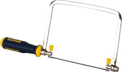 Irwin - 6-1/2" HSS Blade Coping Saw - 2-Part Polymer Handle, Triangular ProTouch, 13-3/16" OAL, 5-1/2" Throat Depth - USA Tool & Supply