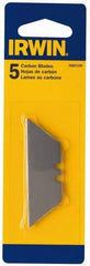 Irwin - 5 Piece Steel Utility Knife Blade - 2-3/8" OAL, 0.024" Blade Thickness - USA Tool & Supply