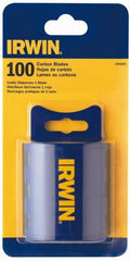 Irwin - 100 Piece Steel Utility Knife Blade - 2-3/8" OAL, 0.024" Blade Thickness - USA Tool & Supply