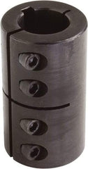 Climax Metal Products - 1-3/4" Inside x 3-1/8" Outside Diam, One Piece Split Clamping Collar with Keyway - 4-1/2" Long x 3/8" Keyway Width x 3/16" Keyway Depth - USA Tool & Supply