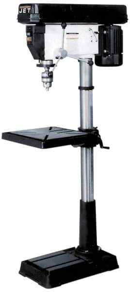 Jet - 20" Swing, Step Pulley Drill Press - 12 Speed, 1-1/2 hp, Single Phase - USA Tool & Supply