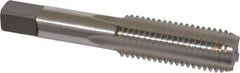 Kennametal - 3/4-10 UNC 4 Flute Bright Finish High Speed Steel Straight Flute Standard Hand Tap - Bottoming, Left Hand Thread, 4-1/4" OAL, 2" Thread Length, H3 Limit, Oversize - Exact Industrial Supply