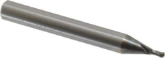 OSG - 2mm Diam, 3mm LOC, 2 Flute Solid Carbide Ball End Mill - TiAlN Finish, Single End, 50mm OAL, 6mm Shank Diam, Spiral Flute - USA Tool & Supply