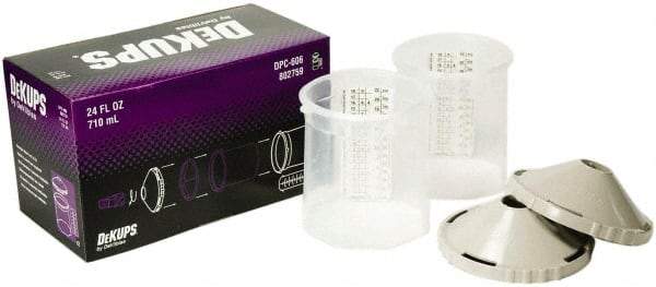 DeVilbiss - Paint Sprayer Reusable Sleeve - Reusable Sleeve and Lids, 2 Pack, Compatible with Siphon and Gravity Spray Guns - USA Tool & Supply