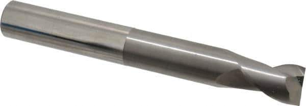 SGS - 3/4", 1" LOC, 3/4" Shank Diam, 6" OAL, 2 Flute, Solid Carbide Square End Mill - Single End, Uncoated, Spiral Flute, 35° Helix, Centercutting, Right Hand Cut, Right Hand Flute, Series 47E - USA Tool & Supply