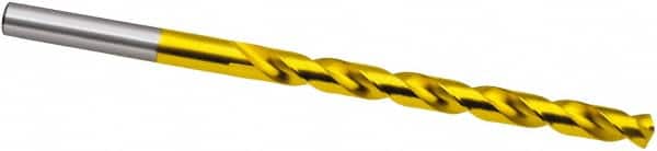 Taper Length Drill Bit: 0.2047″ Dia, 130 ° TiN Finish, RH Cut, Spiral Flute, Straight Shank, Series 669