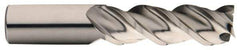 Minicut International - 5/8", 3 Flute, Single End, Powdered Metal, Corner Chamfer End Mill - 3-3/4" OAL, 43.5° Helix, Right Hand Flute, 1-5/8" LOC, Right Hand Cut - USA Tool & Supply