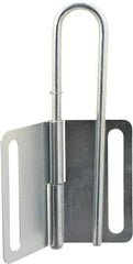 Master Lock - Single Jaw, 1" Jaw Diam, 8 PadLocks, Steel Lockout Hasp - Fold-Over with Slot, 6-5/8" Long, Silver - USA Tool & Supply