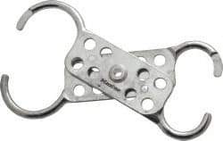 Master Lock - Double Jaw, 1 to 1-1/2" Jaw Diam, 8 PadLocks, Aluminum Lockout Hasp - Scissor Action, 5-7/8" Long, Silver - USA Tool & Supply
