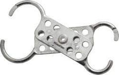 Master Lock - Double Jaw, 1 to 1-1/2" Jaw Diam, 8 PadLocks, Aluminum Lockout Hasp - Scissor Action, 5-7/8" Long, Silver - USA Tool & Supply