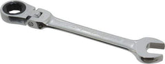 Blackhawk by Proto - 15mm 12 Point Flexhead Combination Wrench - 15° Head Angle, 6-11/16" OAL, Steel, Chrome Finish - USA Tool & Supply